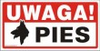 Tabliczka informacyjna AT014 - "Uwaga! Pies"
