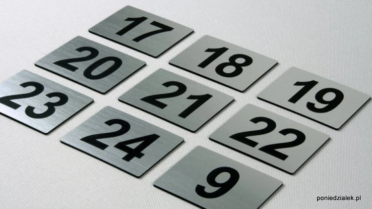 Numerki na drzwi pomieszczeń, szafek - laminat-szczotkowany tabliczki grawerowane