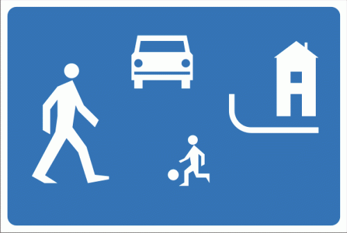 Znak BH013 - Znak drogowy  D-40 Strefa zamieszkania