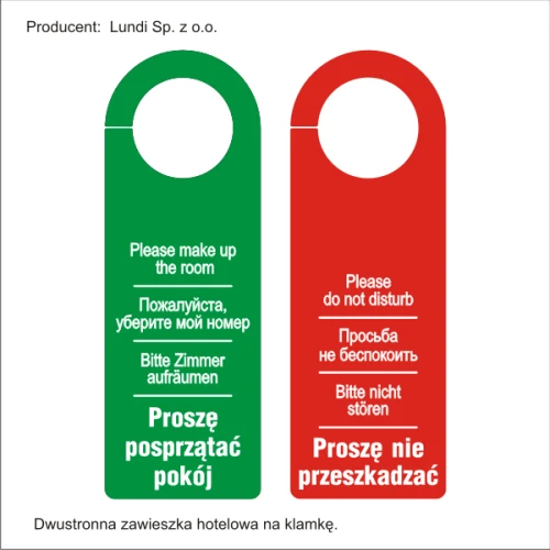 Zawieszka hotelowa na drzwi - dwustronna