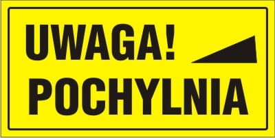 Tablica AW044 - "Uwaga! Pochylnia"