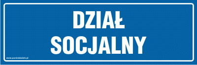 Tabliczka informacyjna AT602 -  Dział socjalny