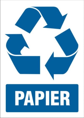 Naklejka na kosz do segregacji odpadów papier niebieska