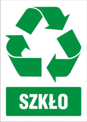 Naklejka na pojemnik do segregacji odpadów szklanych