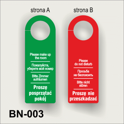 Zawieszka hotelowa na drzwi