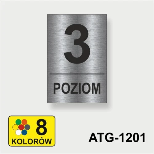 Numer piętra poziom trzeci tabliczka do oznakowania pięter.