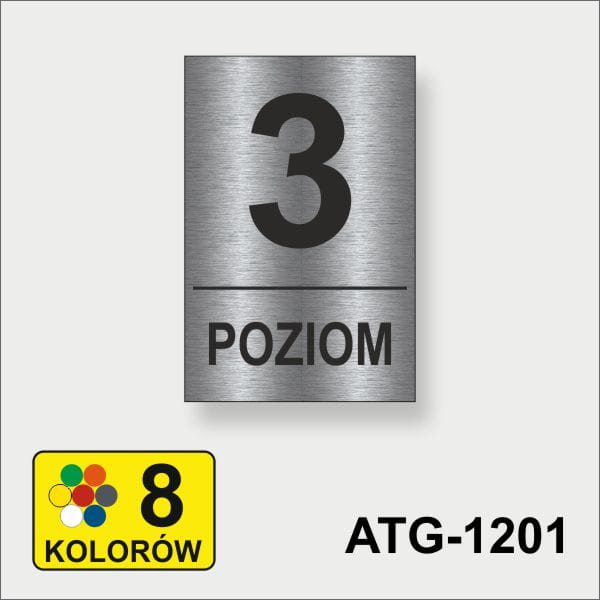 Numer piętra poziom trzeci tabliczka do oznakowania pięter.