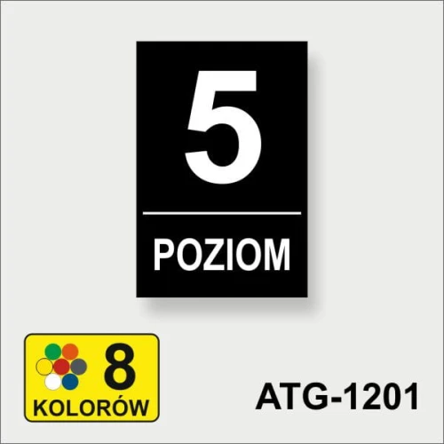 ATG - 1201 poziom 5 tabliczka do oznakowania pięter czarna.jpg