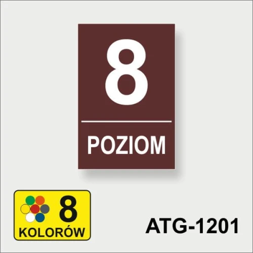 ATG - 1201 poziom 8 tabliczka do oznakowania pięter braz ciemny.jpg