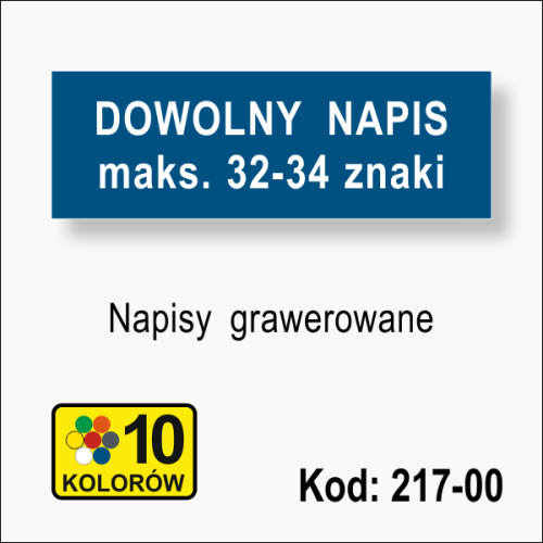 Tabliczka grawerowana z dowolnym napisem na zamówienie wielkość 210 x 70 mm