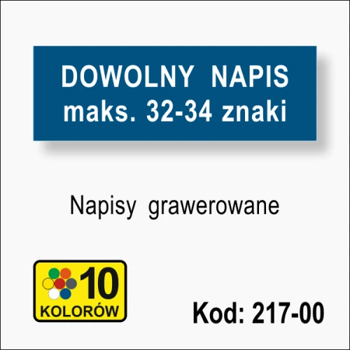 Tabliczka grawerowana z dowolnym napisem na zamówienie wielkość 210 x 70 mm