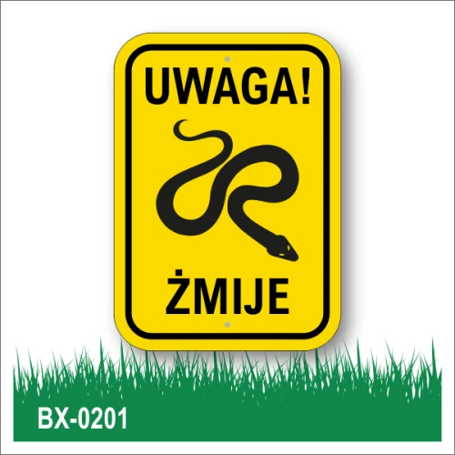 Uwaga! Żmije tablica ostrzegawcza leśna.