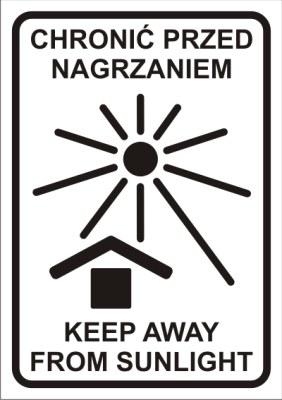 Nalepka manipulacyjna - Chronić przed nagrzaniem