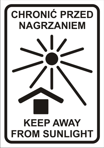 Nalepka manipulacyjna - Chronić przed nagrzaniem
