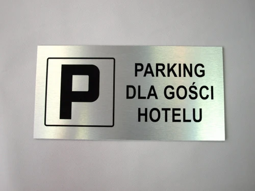 Przykład tablicy z kompozytu aluminiowego - kolor srebrny szczotkowany 500 x 250 mm