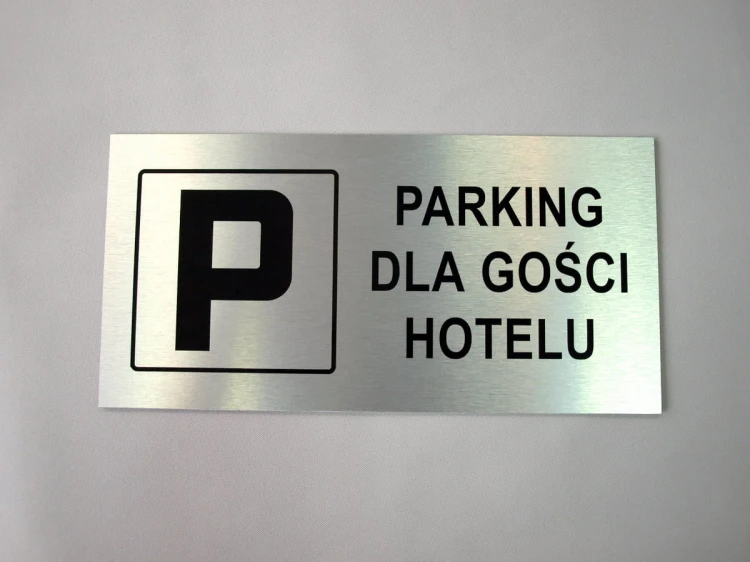 Przykład tablicy z kompozytu aluminiowego - kolor srebrny szczotkowany 500 x 250 mm