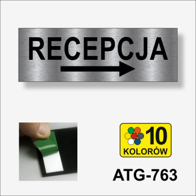 Do recepcji w prawo tabliczka informacyjna hotelowa