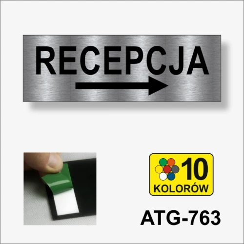 Do recepcji w prawo tabliczka informacyjna hotelowa