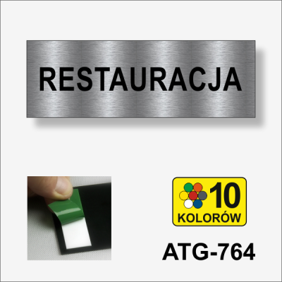 Restauracja tabliczka informacyjna na drzwi.