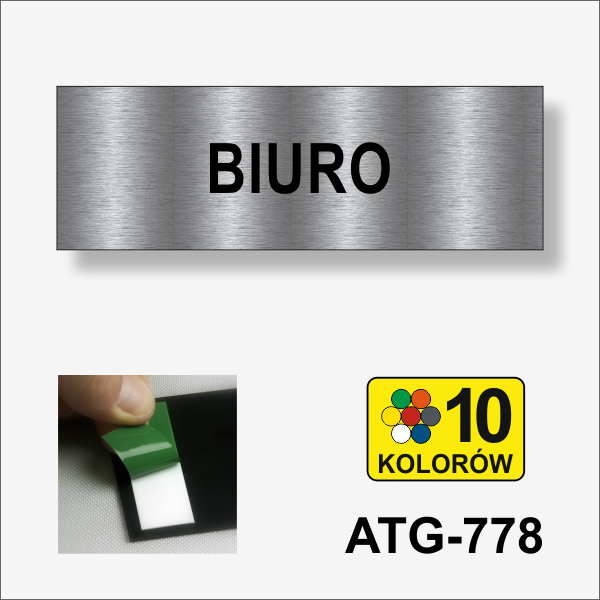 Biuro tabliczka informacyjna na drzwi.