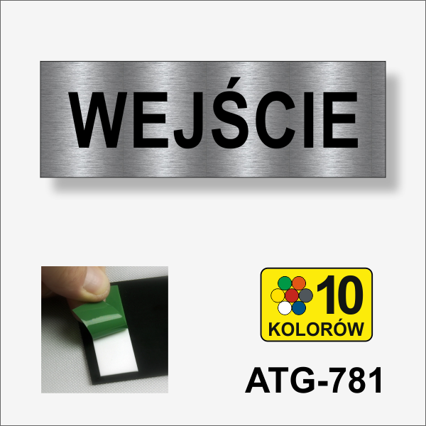 Wejście tabliczka informacyjna na drzwi.