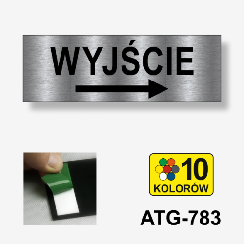 Wyjście w prawo tabliczka informacyjna 210 x 70 mm.