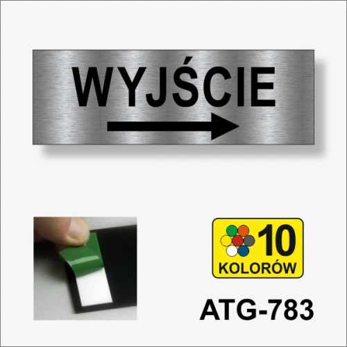 Wyjście w prawo tabliczka informacyjna 210 x 70 mm.