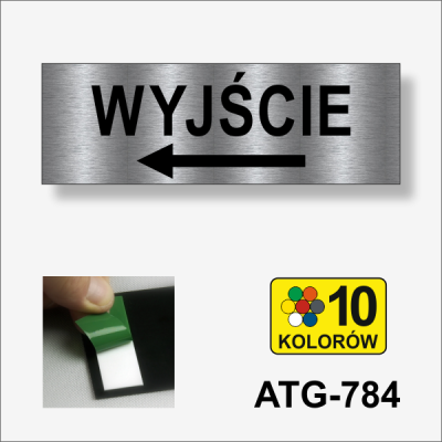 Wyjście w lewo tabliczka informacyjna 210 x 70 mm.