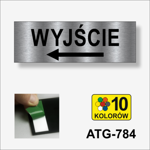 Wyjście w lewo tabliczka informacyjna 210 x 70 mm.