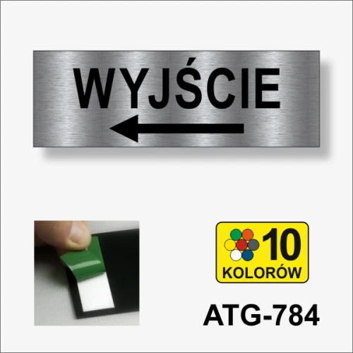 Wyjście w lewo tabliczka informacyjna 210 x 70 mm.