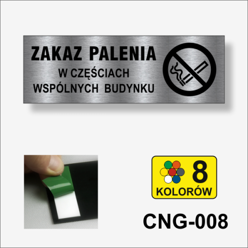 Zakaz palenia tabliczka informacyjna na drzwi.