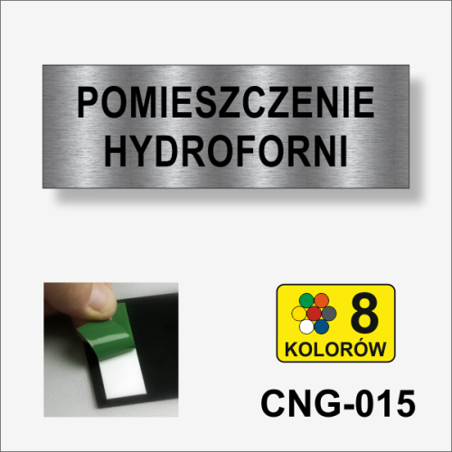 Pomieszczenie hydroforni tabliczka informacyjna na drzwi.