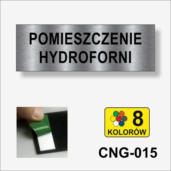 Pomieszczenie hydroforni tabliczka informacyjna na drzwi.