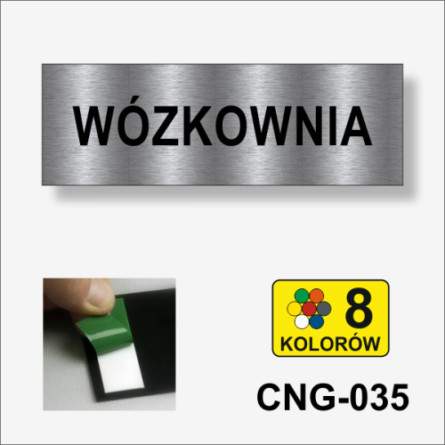 Wózkowania tabliczka informacyjna na drzwi.