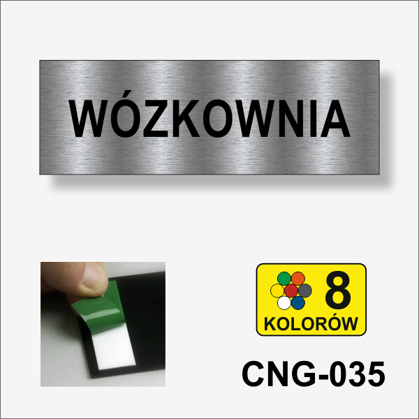 Wózkowania tabliczka informacyjna na drzwi.