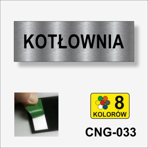 Kotłownia tabliczka informacyjna na drzwi.