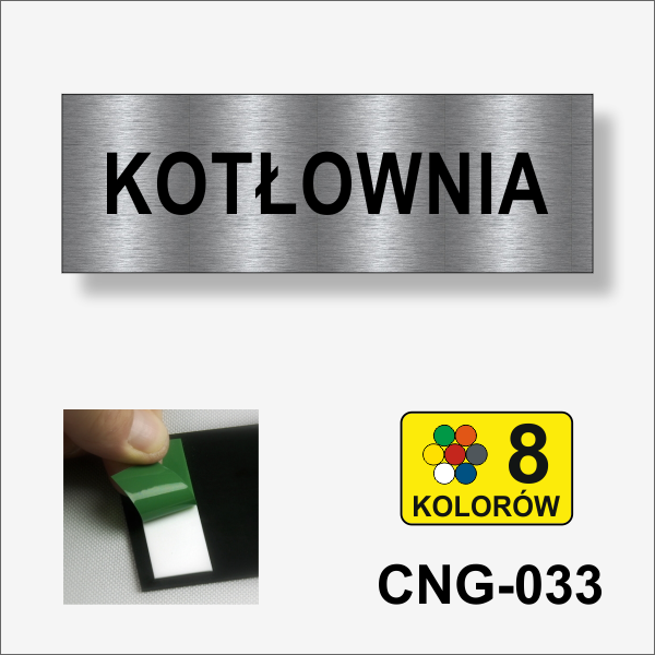 Kotłownia tabliczka informacyjna na drzwi.