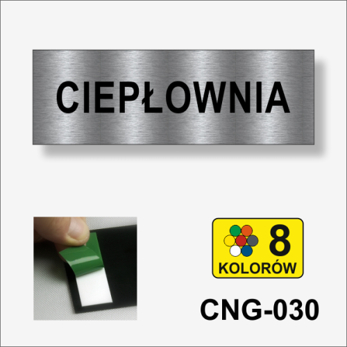 Ciepłownia tabliczka informacyjna na drzwi.