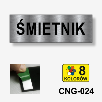 Śmietnik tabliczka informacyjna na drzwi.