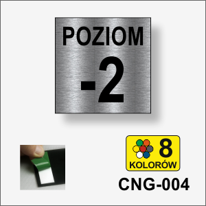 Numer poziomu kondygnacji tabliczka informacyjna 210 x 210 mm. Przykładowa grafika