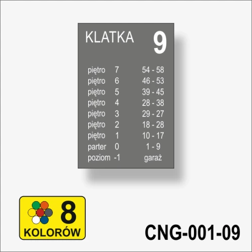 Rozmieszczenie lokali na piętrach tablica informacyjna recepcyjna.