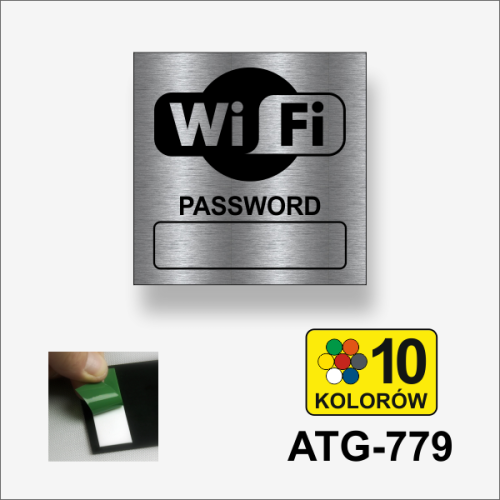 WiFi Tabliczka piktogram informacyjny hasło dostępu wpisz pisakiem wodoodpornym