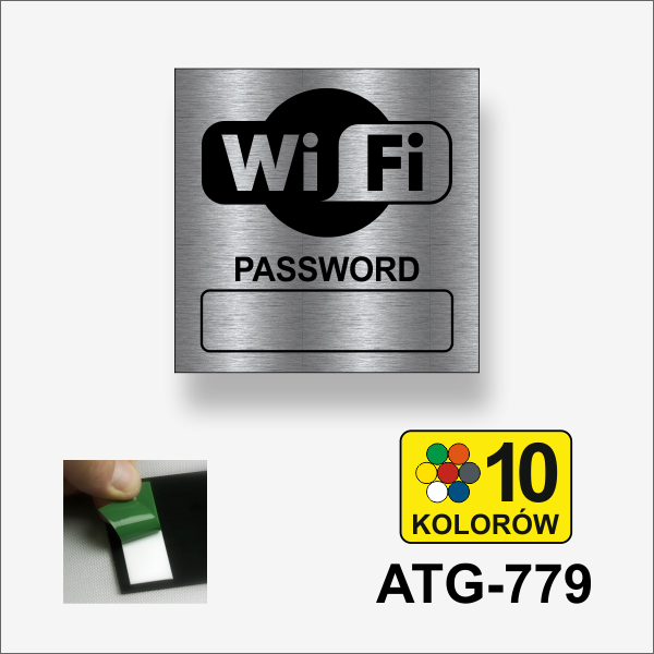 WiFi Tabliczka piktogram informacyjny hasło dostępu wpisz pisakiem wodoodpornym