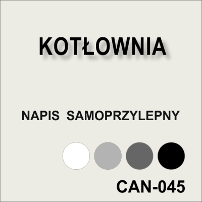 Kotłownia napis samoprzylepny