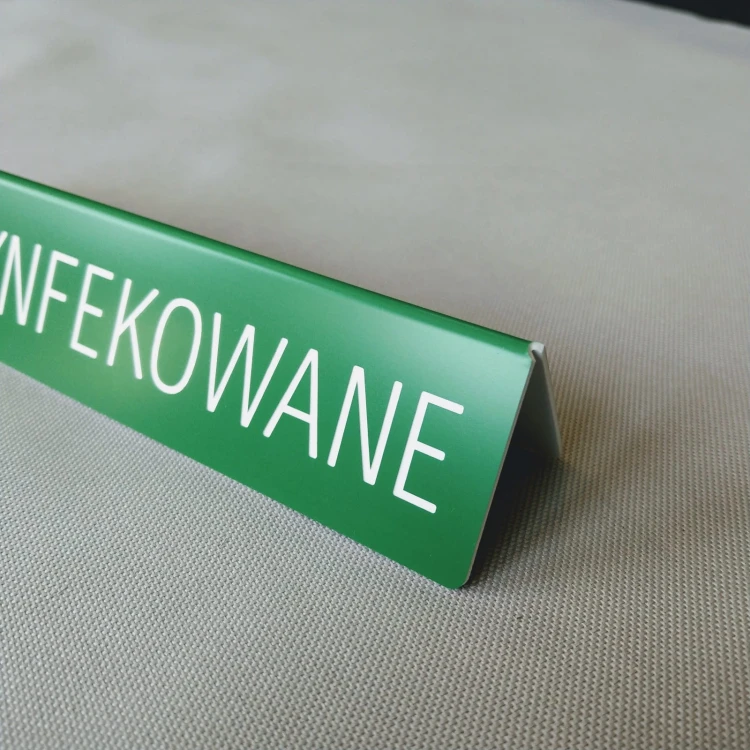 Tabliczka zdezynfekowane grawerowana