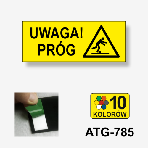 Uwaga! Próg Tabliczka ostrzegawcza informacyjna.