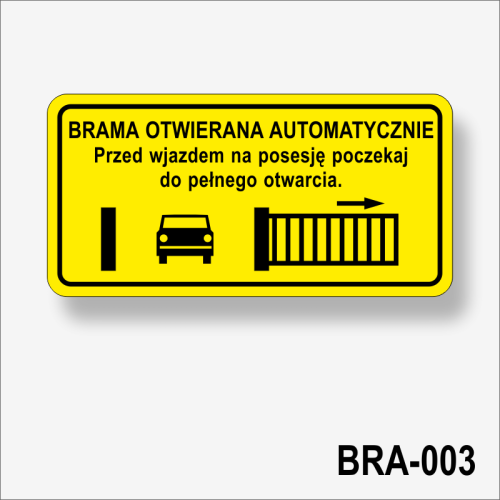 Brama otwierana automatycznie w prawo. Przed wjazdem na posesję poczekaj do pełnego otwarcia.