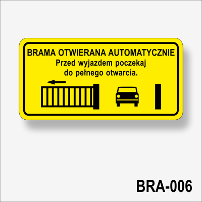 Brama otwierana automatycznie w lewo. Przed wyjazdem na posesję poczekaj do pełnego otwarcia.