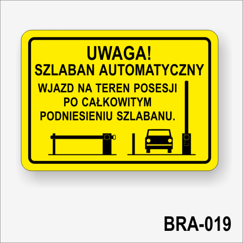 Uwaga! Szlaban automatyczny wjazd na teren posesji po całkowitym podniesieniu szlabanu.