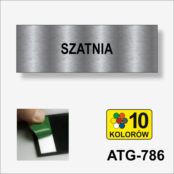 Szatnia - tabliczka na drzwi.